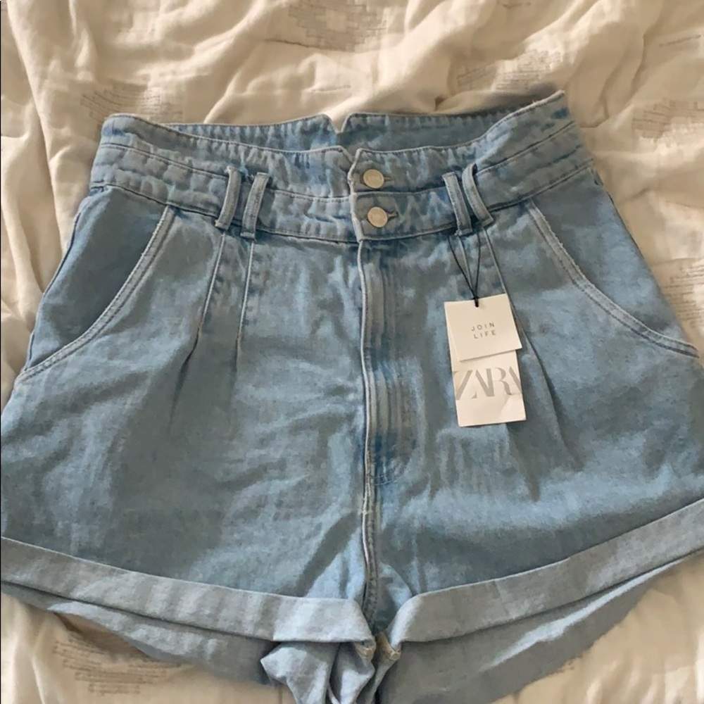 High waisted jean shorts